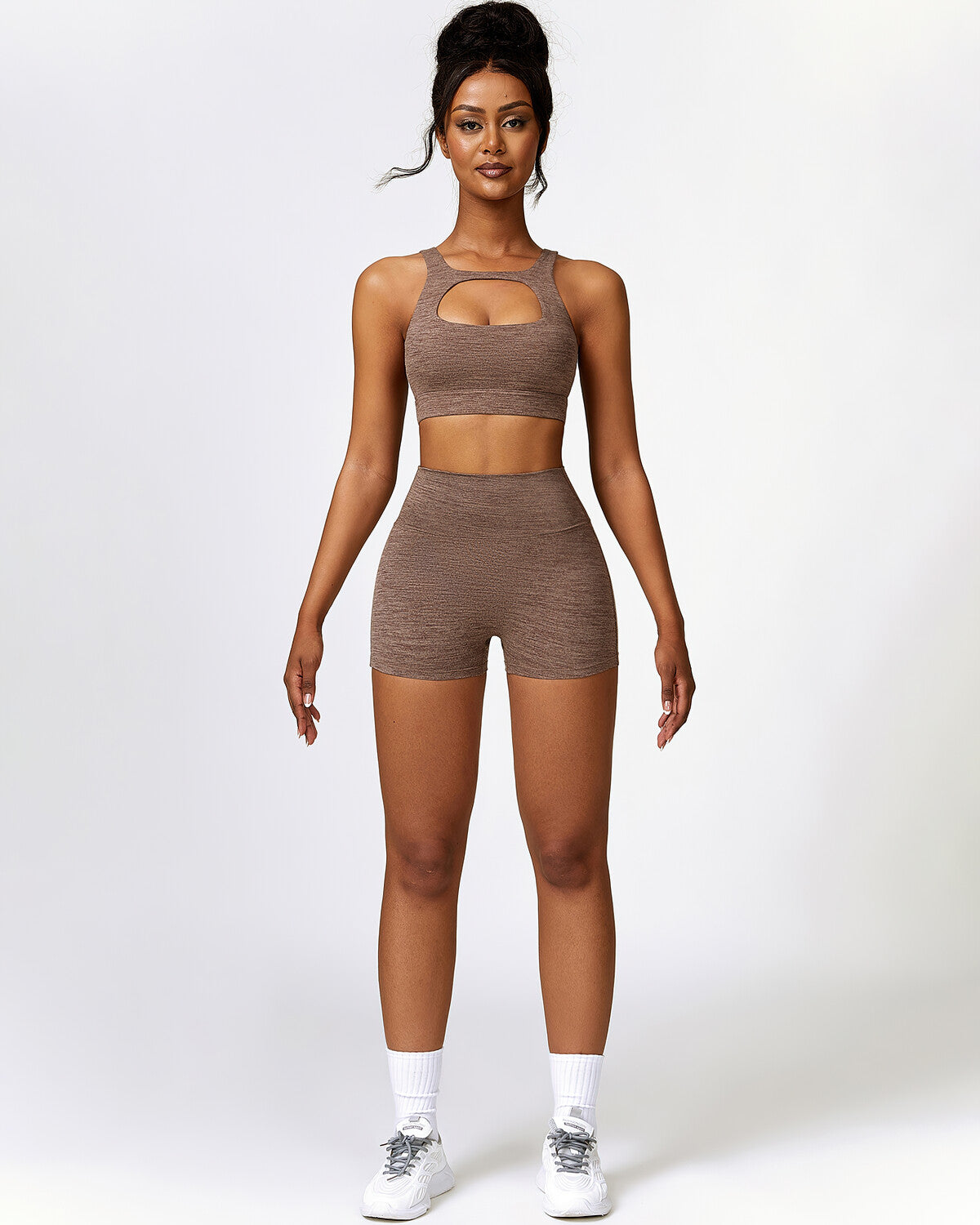 Jemma Seamless Pocket Shorts - Brown