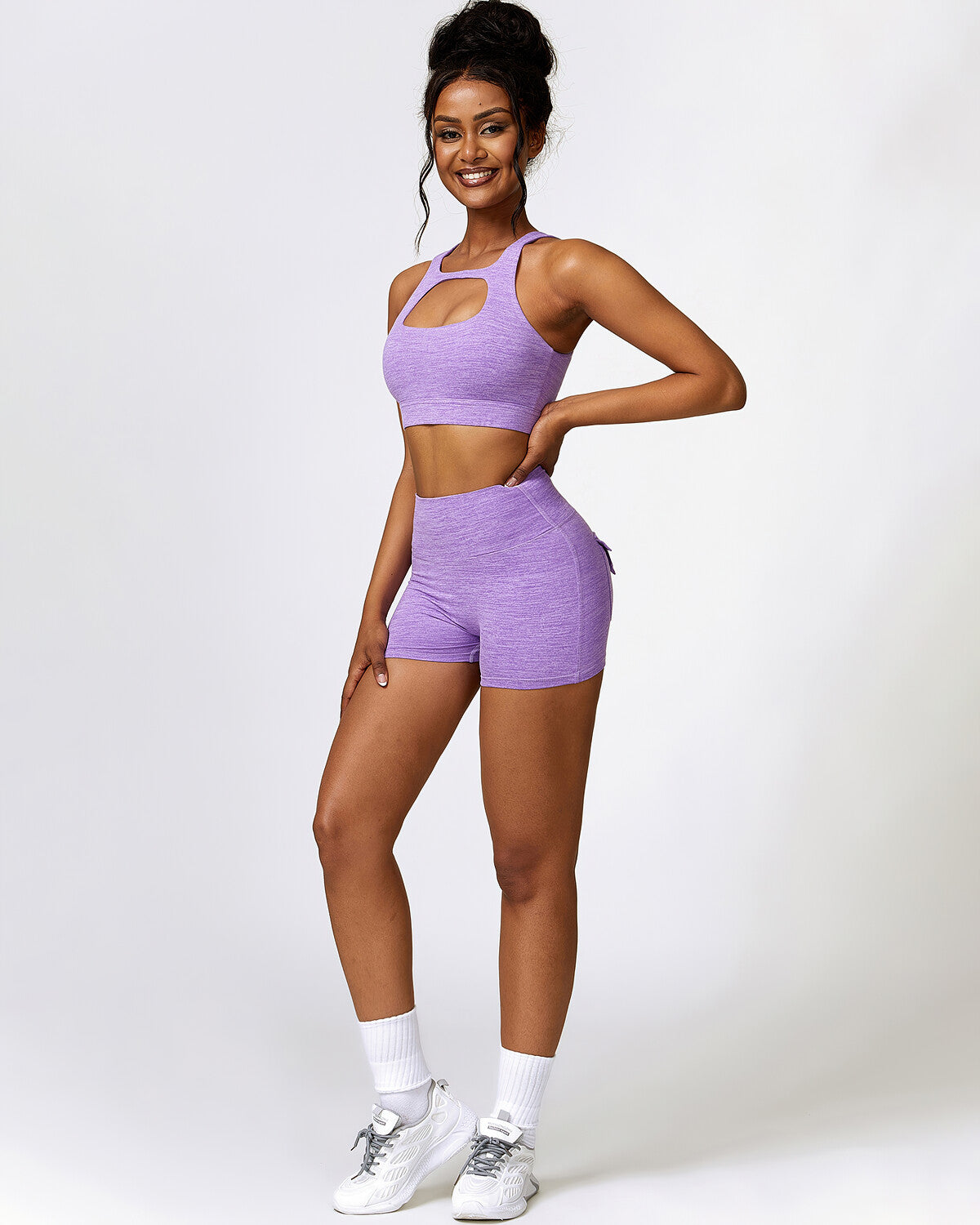 Jemma Seamless Pocket Shorts - Purple