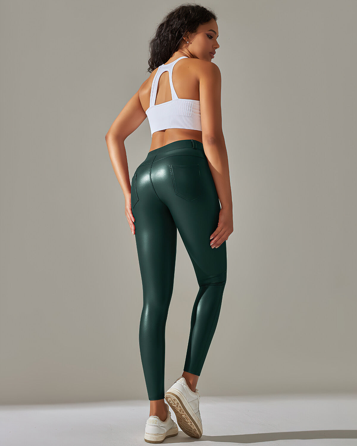 Kenna Vegan Leather Leggings - Green