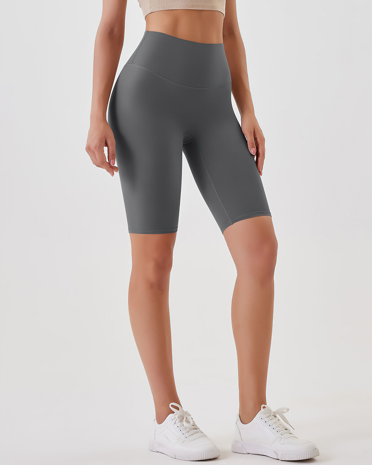 Lara Seamless Biker Shorts - Mid Grey