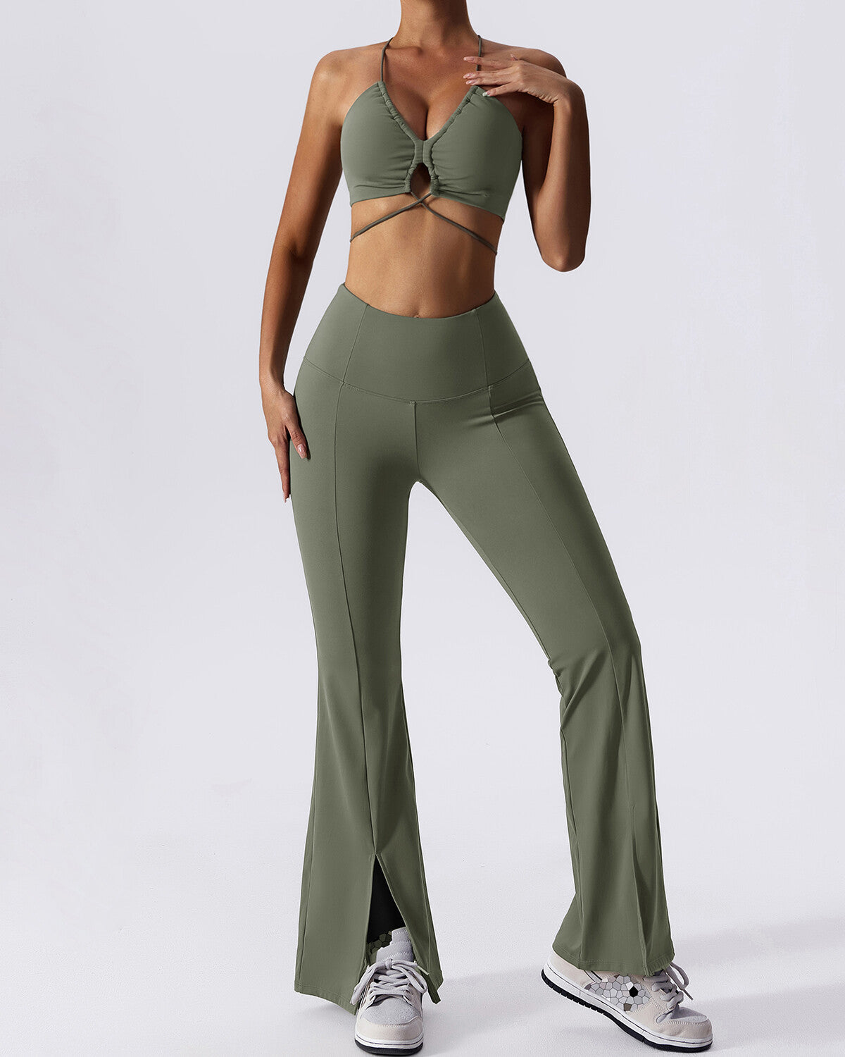 Nellie Flare Leggings - Green