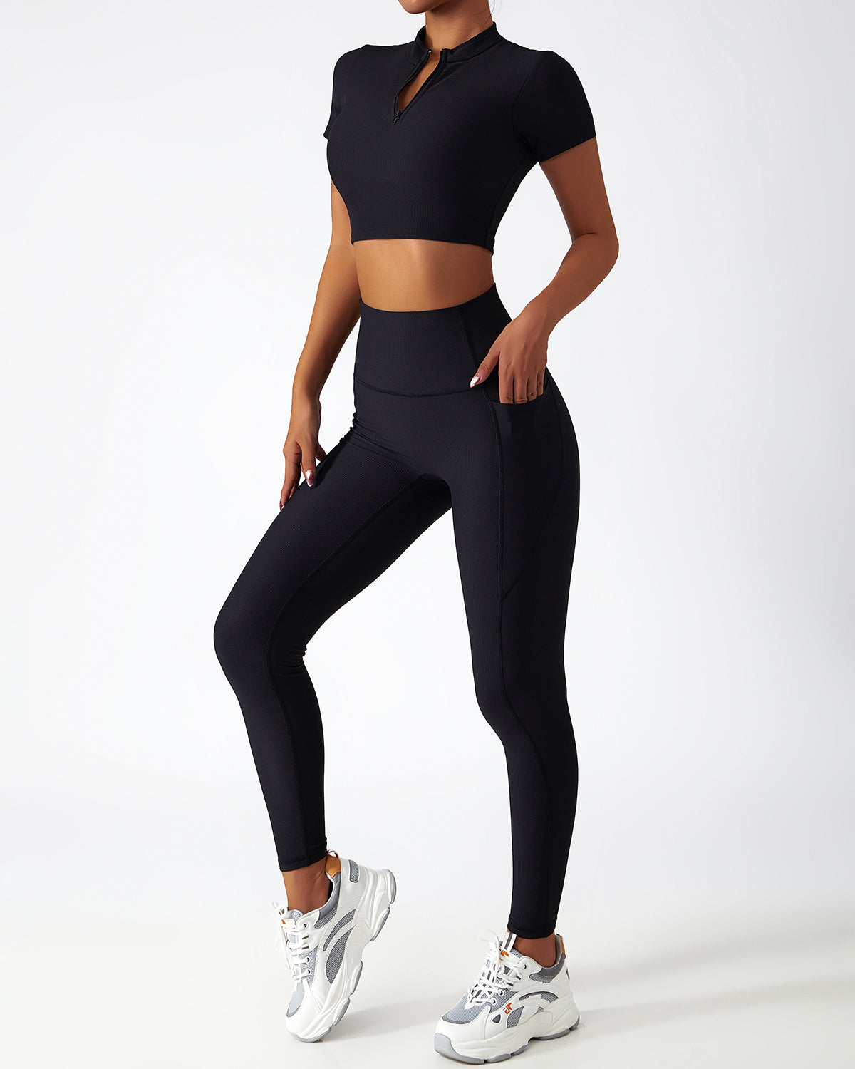 React Seamless Pocket Legging - Black