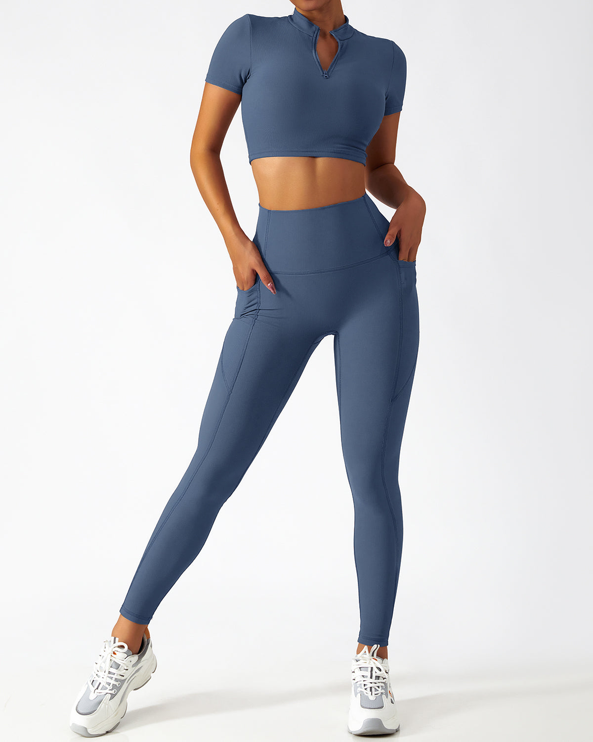 React Seamless Pocket Legging - Blue