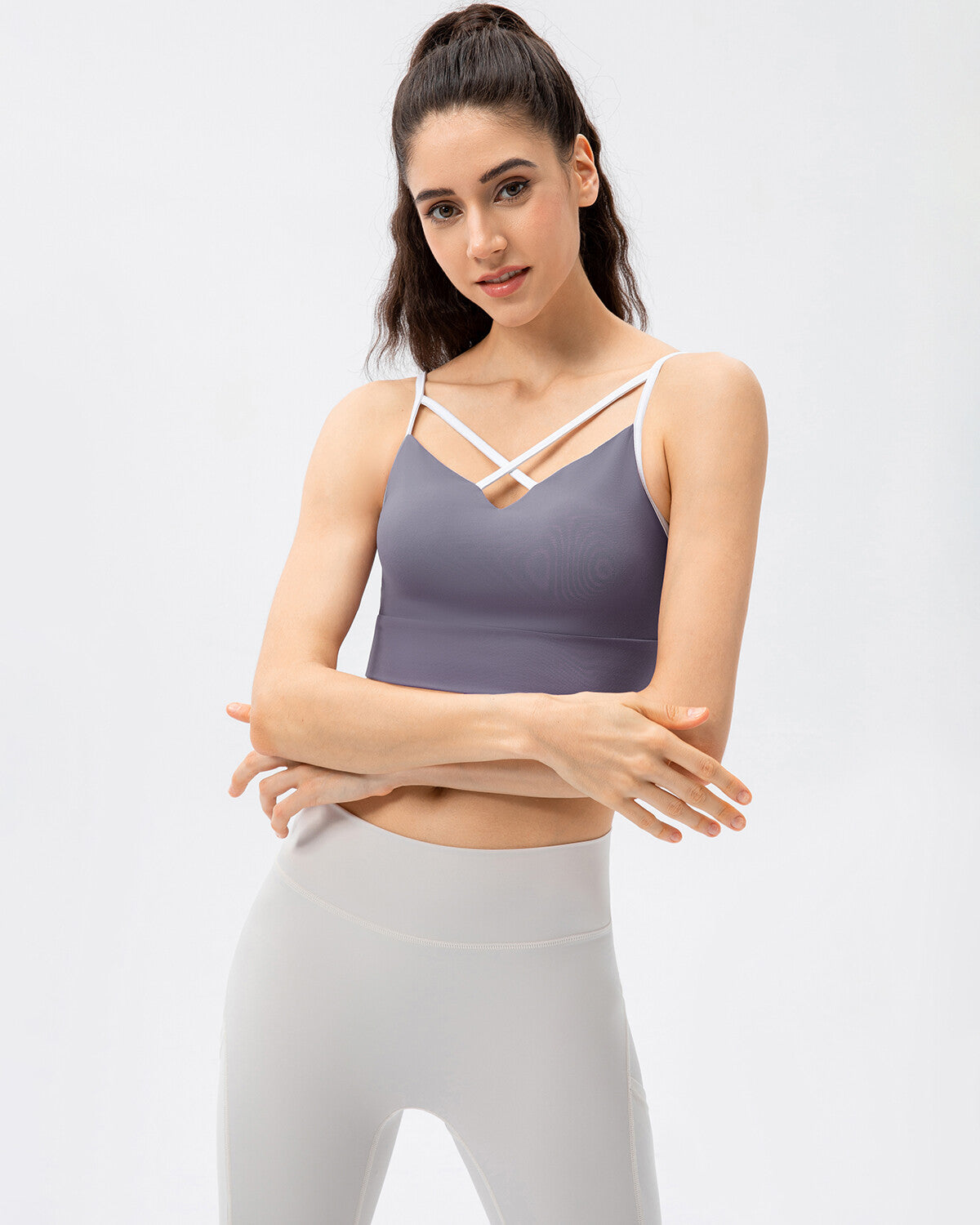 React Sarah Sports Bra - Purple Grey