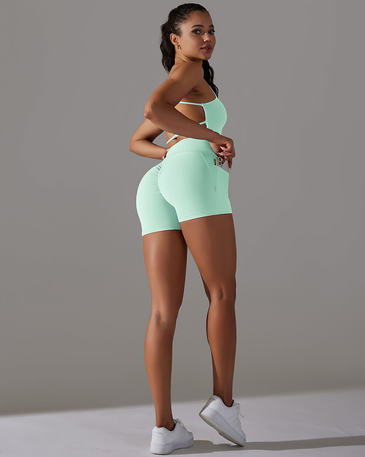 Selene Seamless Pocket Shorts - Green