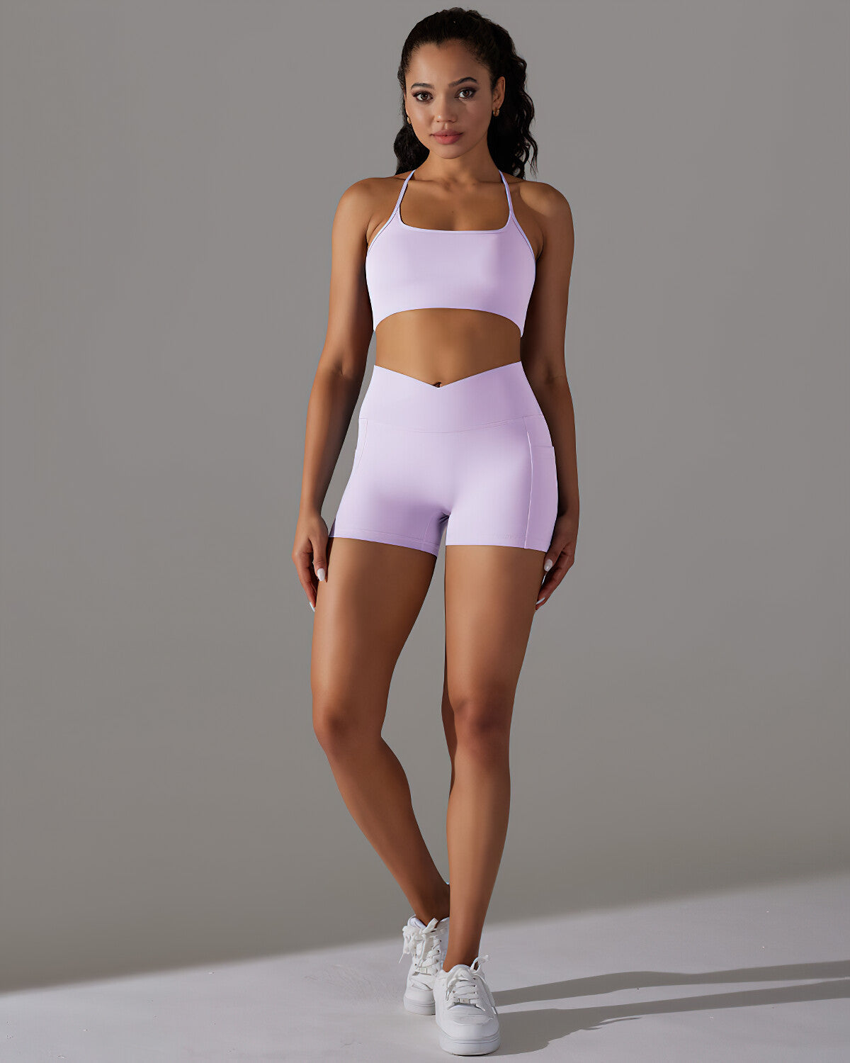 Selene Seamless Pocket Shorts - Purple