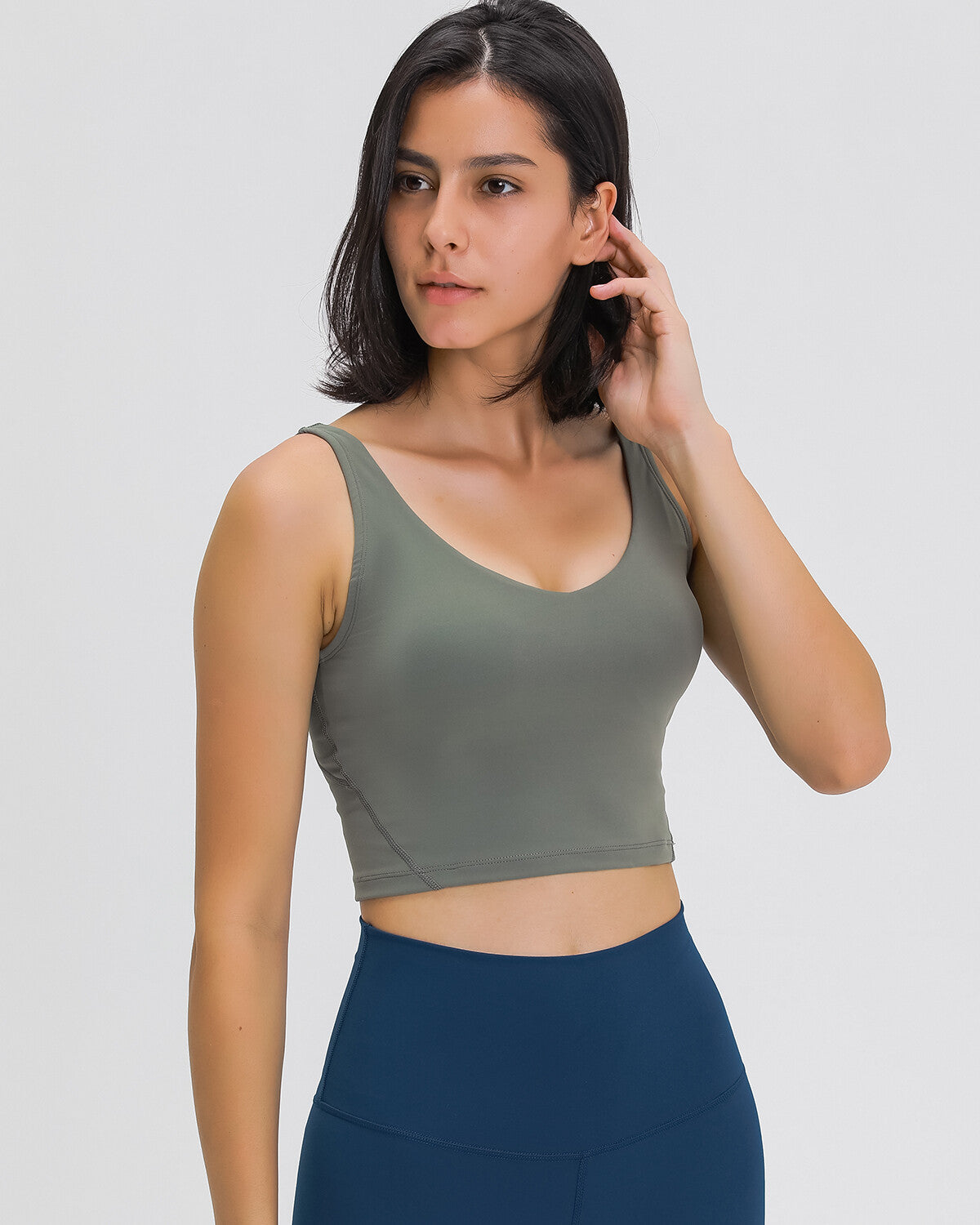 Zinnie Crop Top - Moss Green