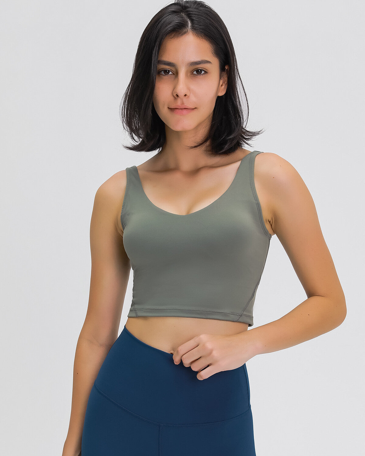 Zinnie Crop Top - Moss Green