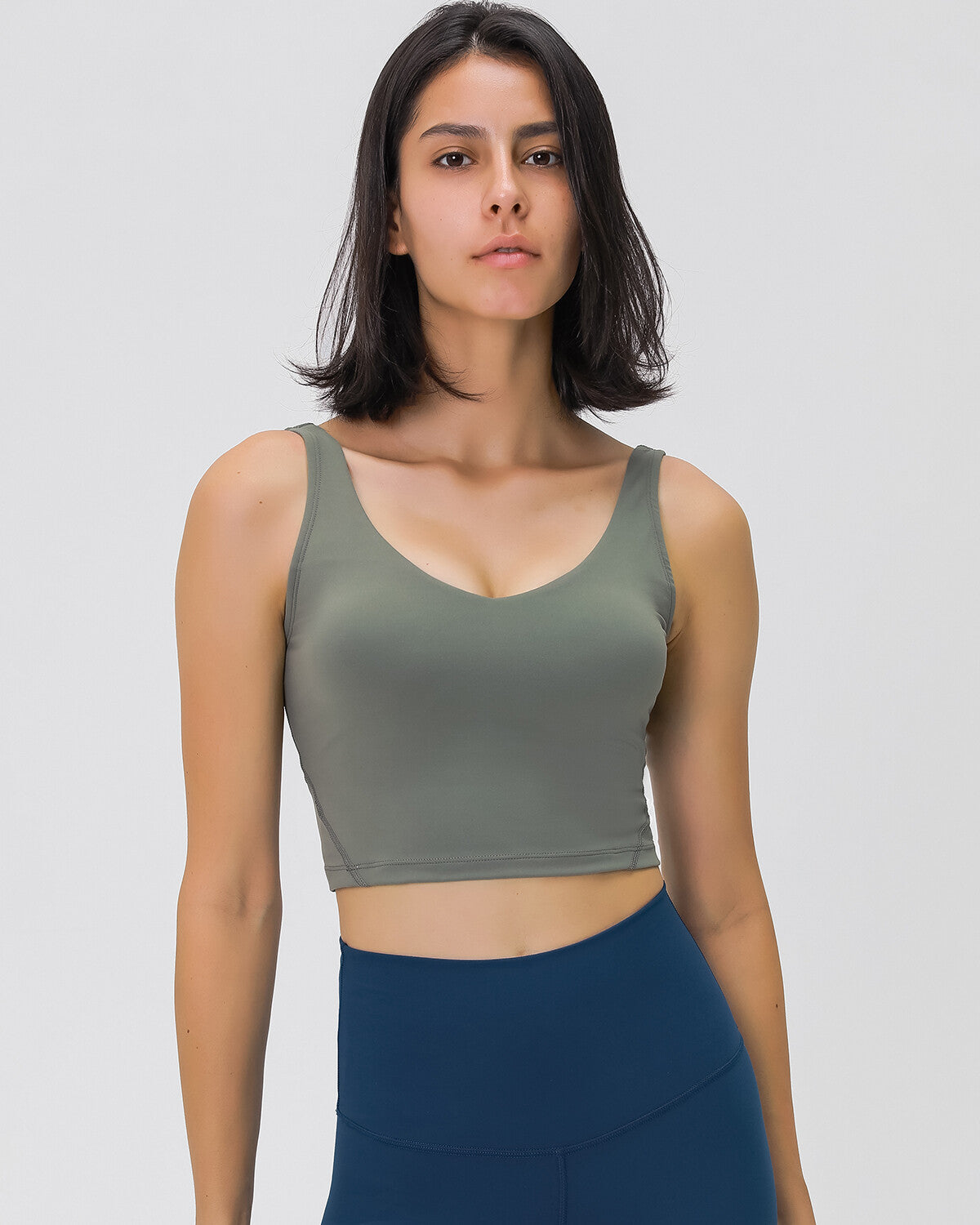 Zinnie Crop Top - Moss Green