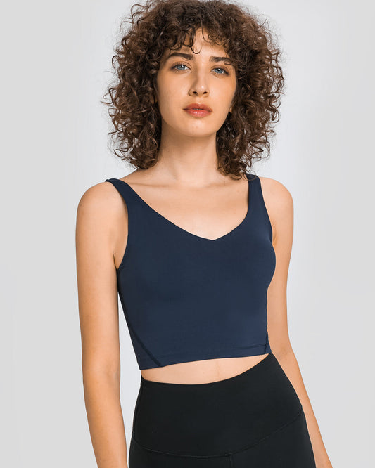 Zinnie Crop Top - Steel Blue