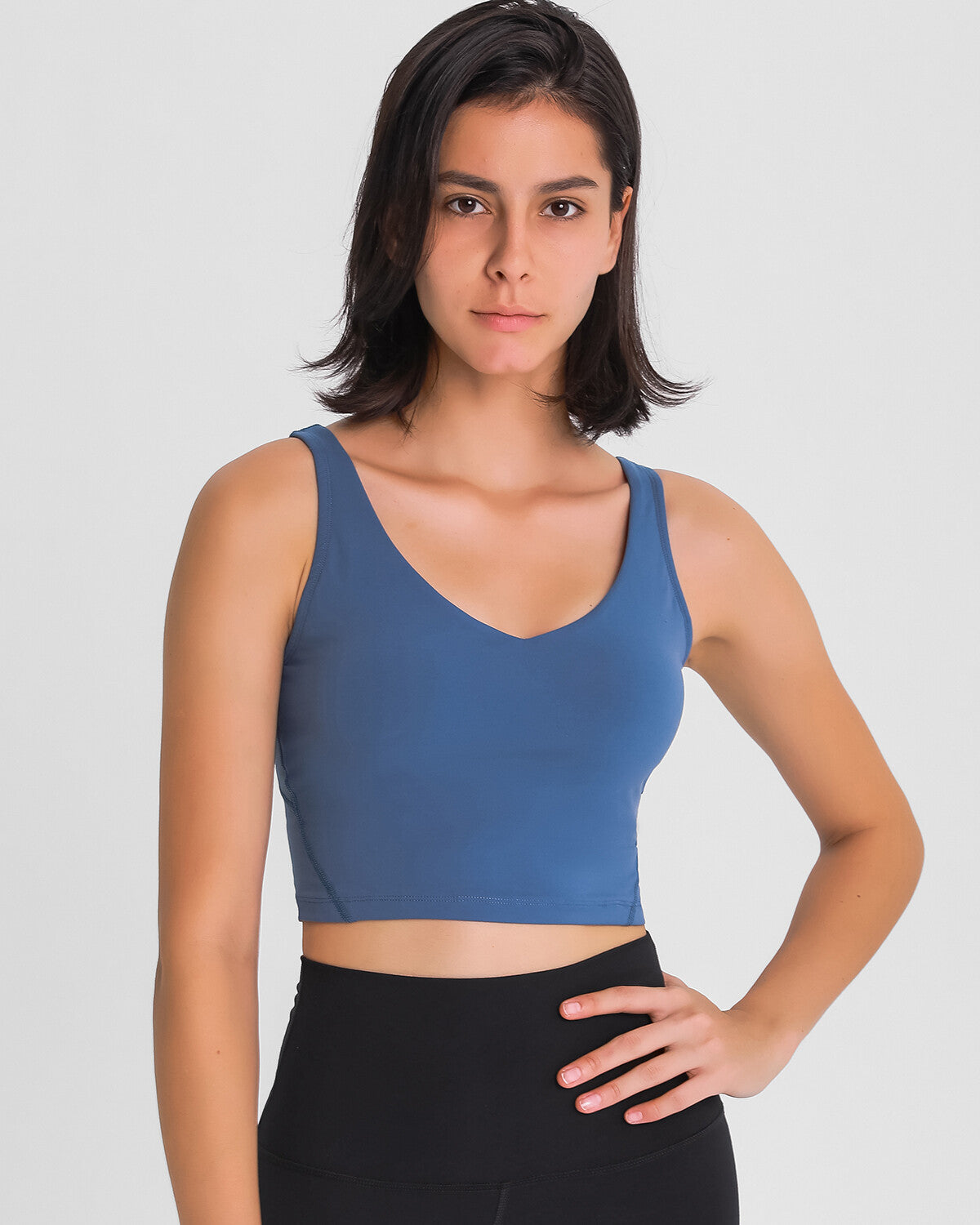 Zinnie Crop Top - Tin Blue