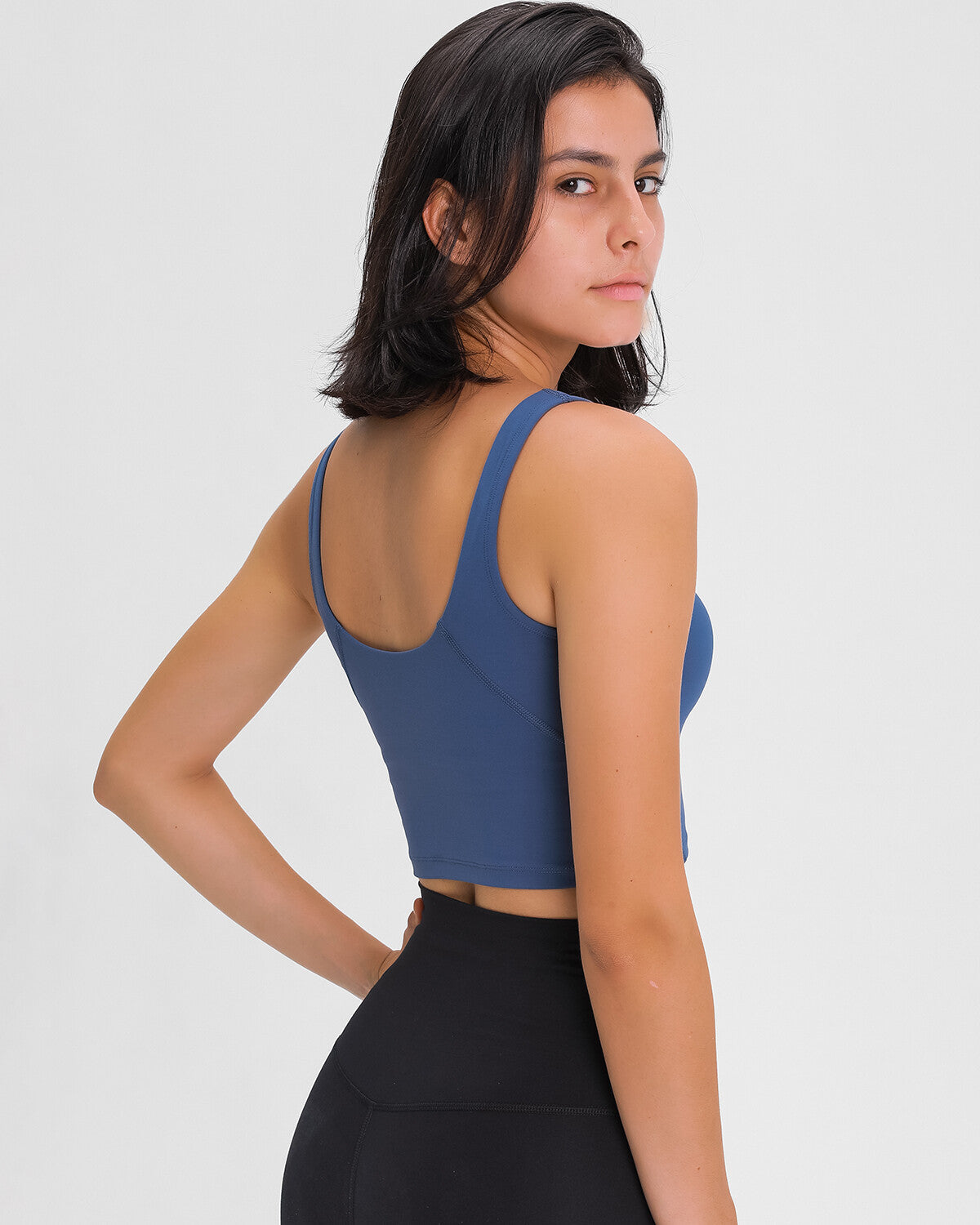 Zinnie Crop Top - Tin Blue