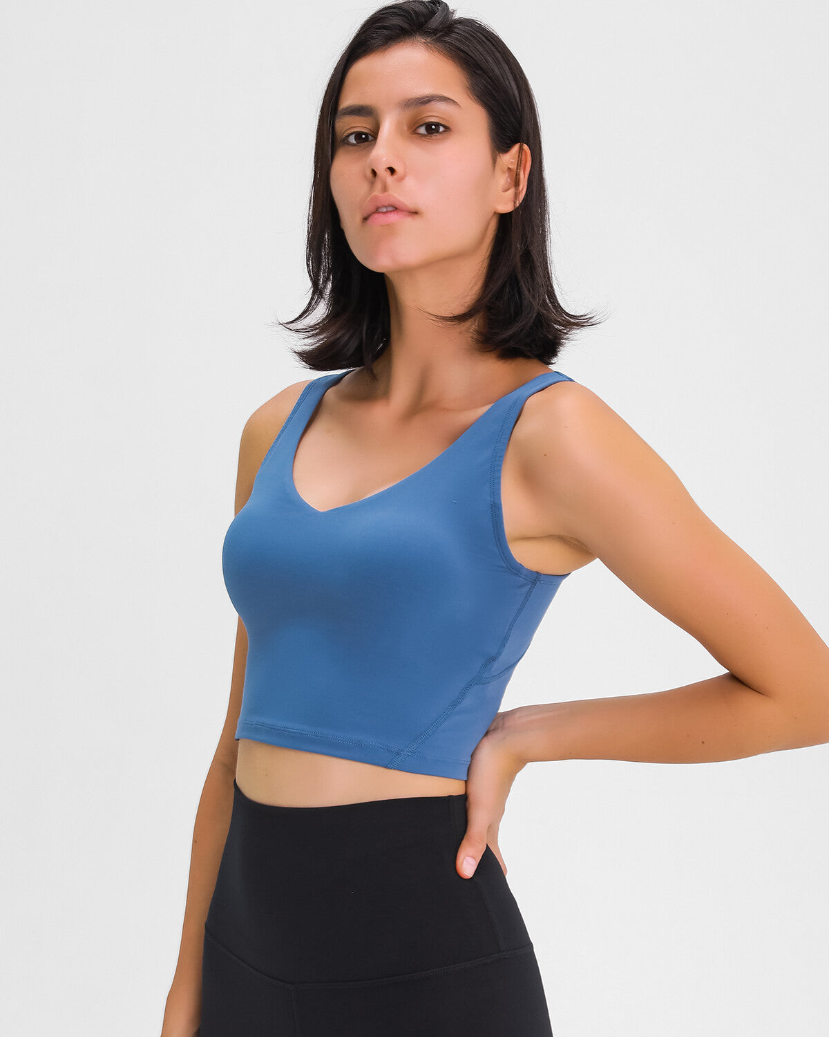 Zinnie Crop Top - Tin Blue