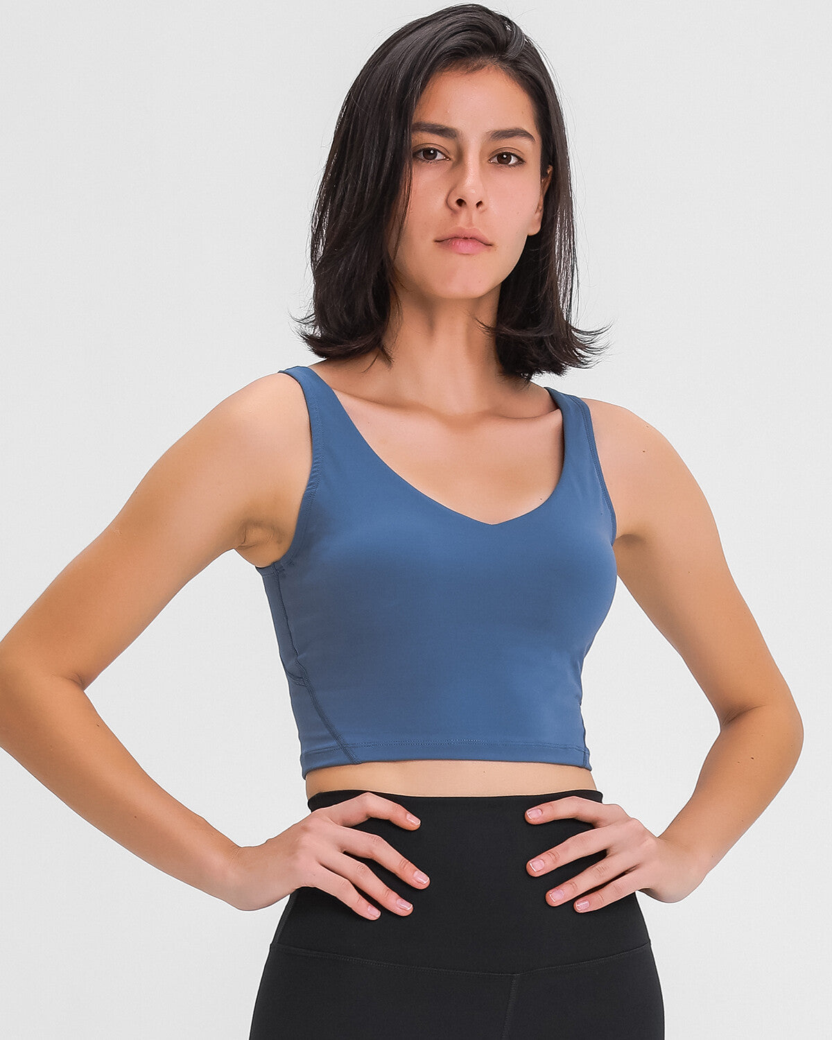 Zinnie Crop Top - Tin Blue