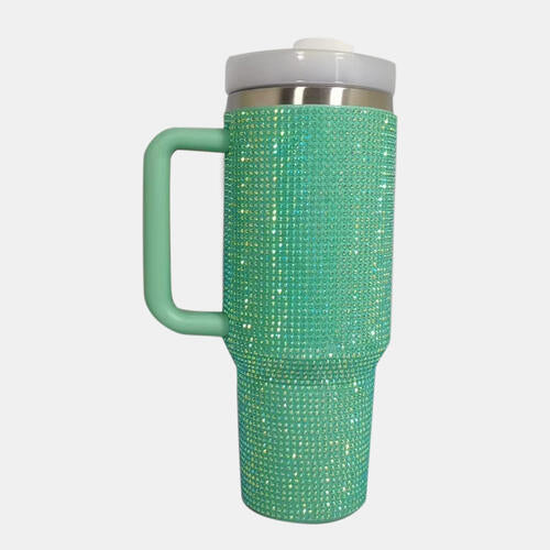 40 oz Rhinestone Stainless Steel Tumbler with Straw