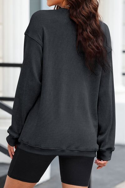 Xinie Round Neck Sweatshirt - Charcoal