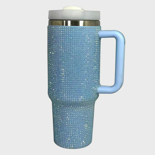 40 oz Rhinestone Stainless Steel Tumbler with Straw