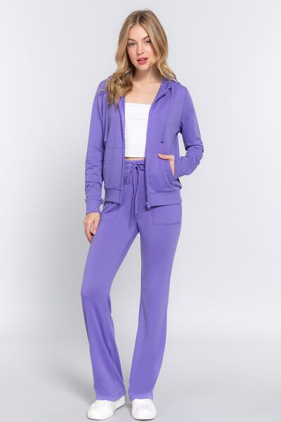 Fenny Zip Up Hoodie Set - Purple