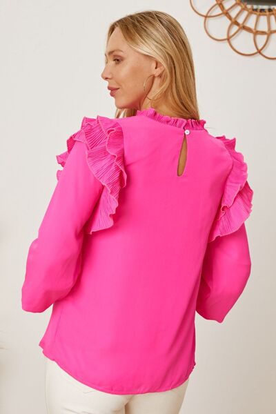 Brittany Sleeve Top - Hot Pink