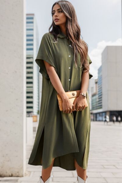 Mia Half Sleeve Dress - Army Green