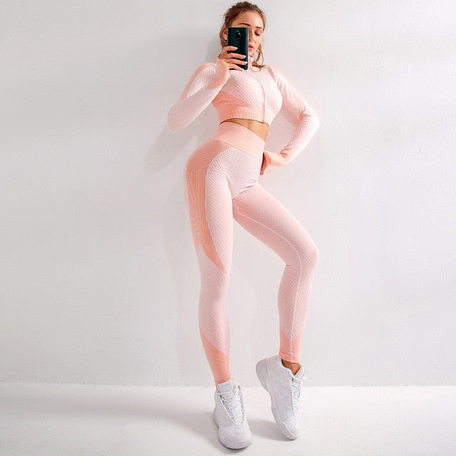 React Special Edition Zip Crop - Peaches and Cream