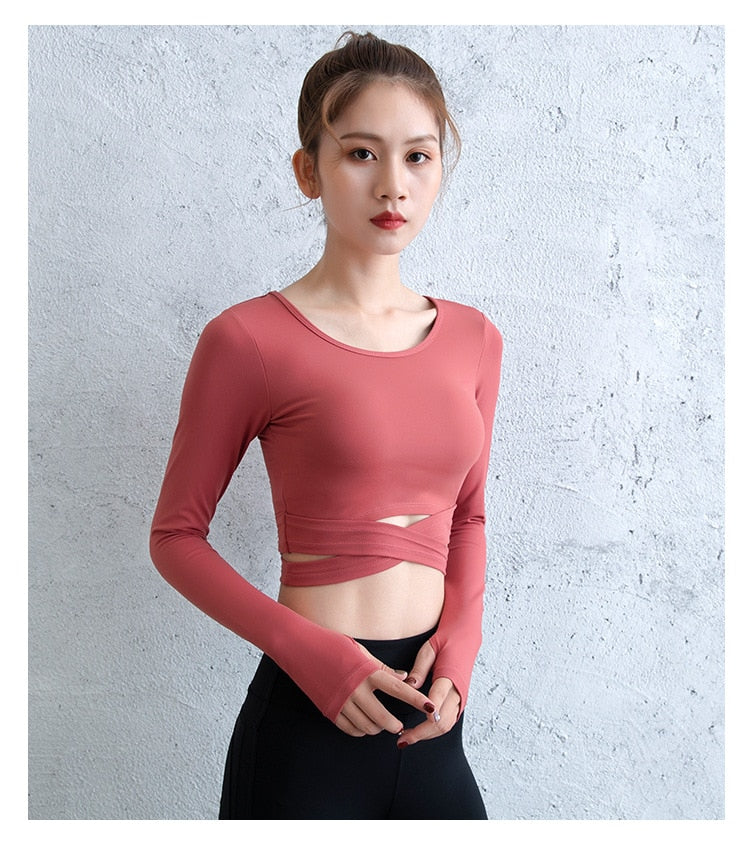 React LUXE Crossed Sports Crop - Red