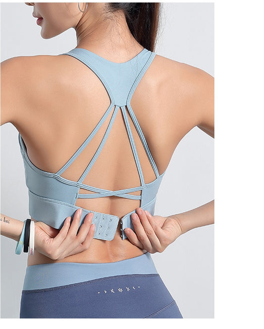 React LUXE Seamless Sports Bra - Ocean Blue