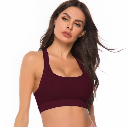 React Seamless LUXE Mesh Sports Bra -Ruby Red