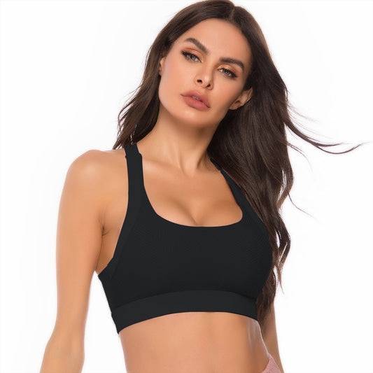 React Seamless LUXE Mesh Sports Bra - Black