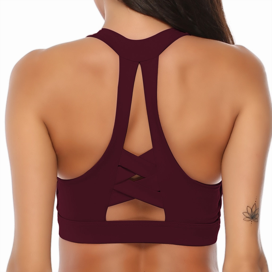 React Seamless LUXE Mesh Sports Bra -Ruby Red