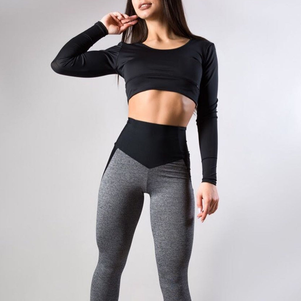 React Seamless Mesh Legging - Grey/Black