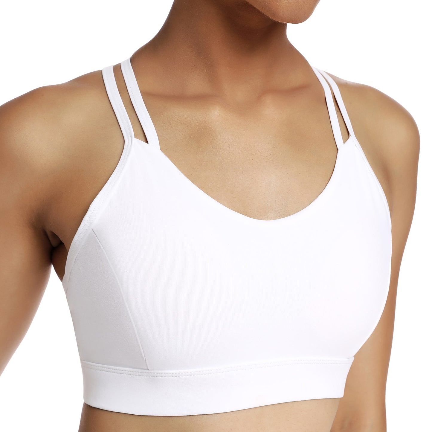 React LUXE Seamless Sports Bra - White