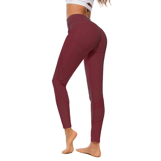 React LUXE Mesh Legging - Ruby Red