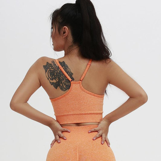 React Seamless LUXE Adjustable Sports Crop - Orange