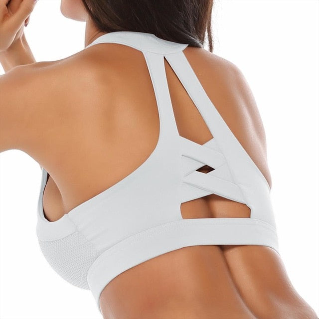 React Seamless LUXE Mesh Sports Bra - White