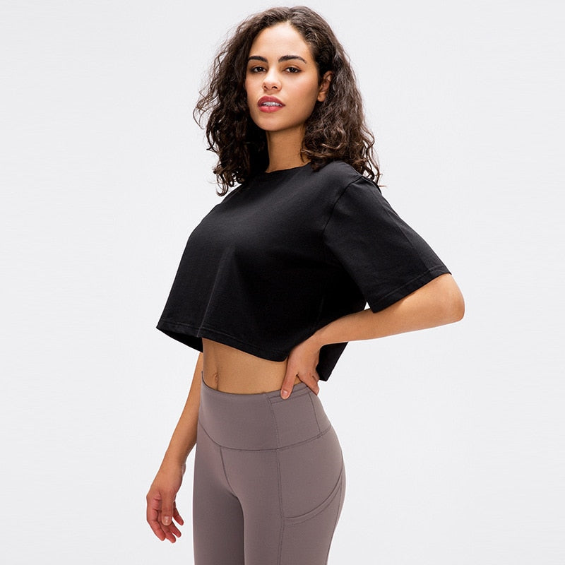 REACT PREMIUM LUXE Sports Crop - Black