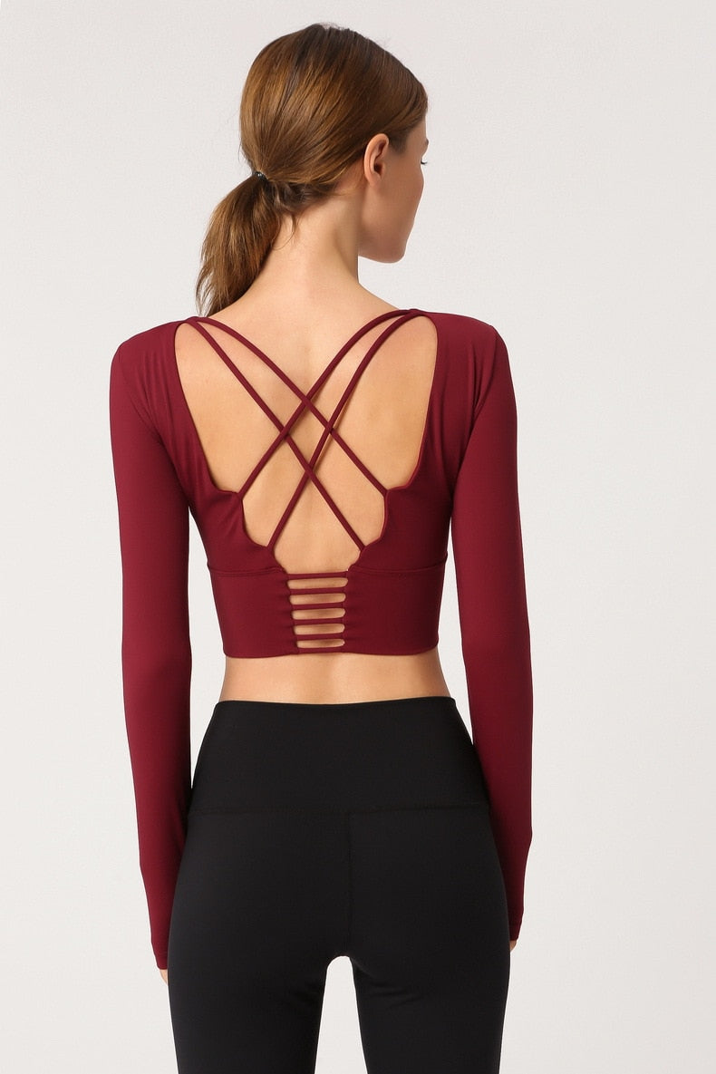 React LUXE PRO Sports Crop - Ruby