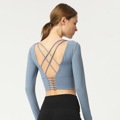 React Seamless Sculpt Sports Crop - Light Blue