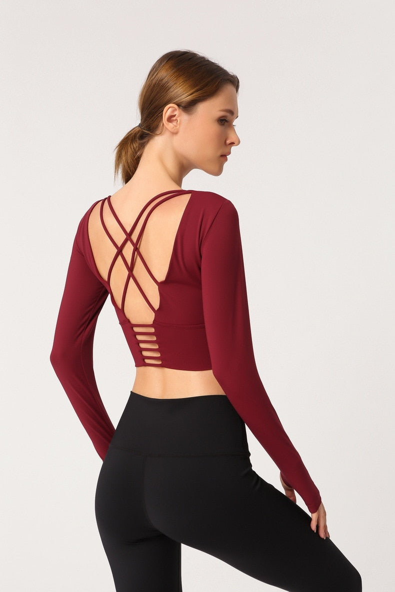 React LUXE PRO Sports Crop - Ruby