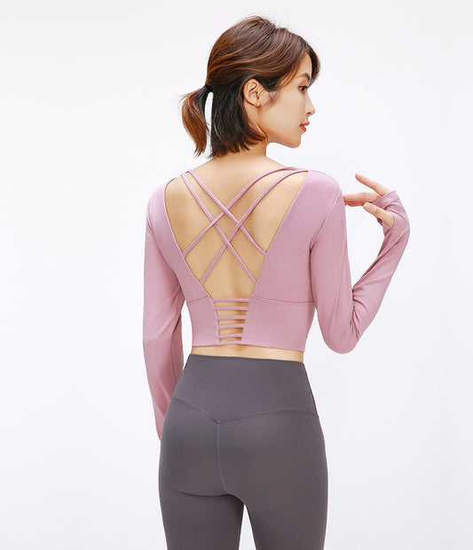 React Seamless Sculpt Sports Crop - Light Pink