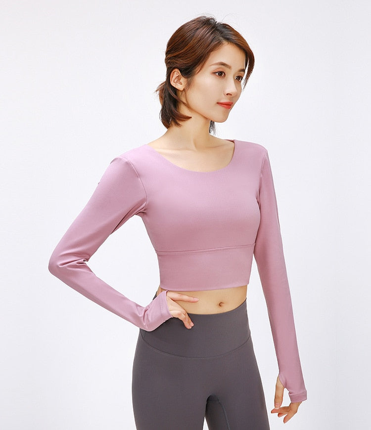 React Seamless Sculpt Sports Crop - Light Pink