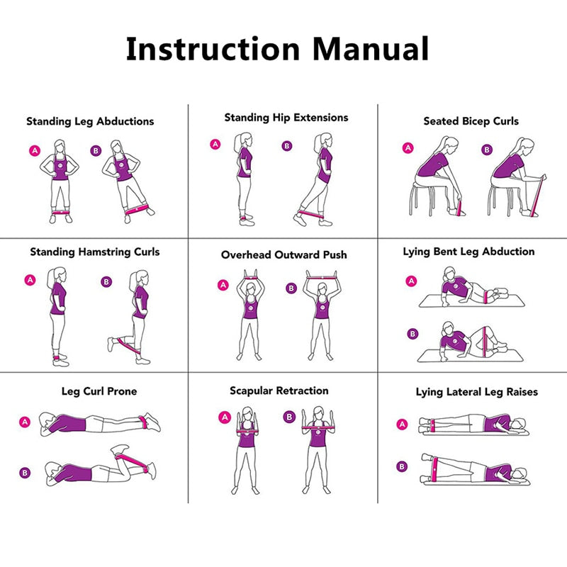 Resistance Band Set - 5 Resistance Bands Included