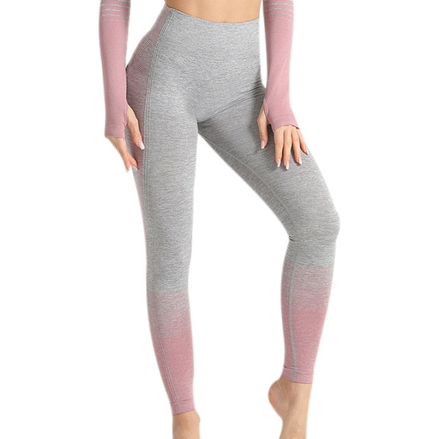 React Seamless Legging - Grey/Pink