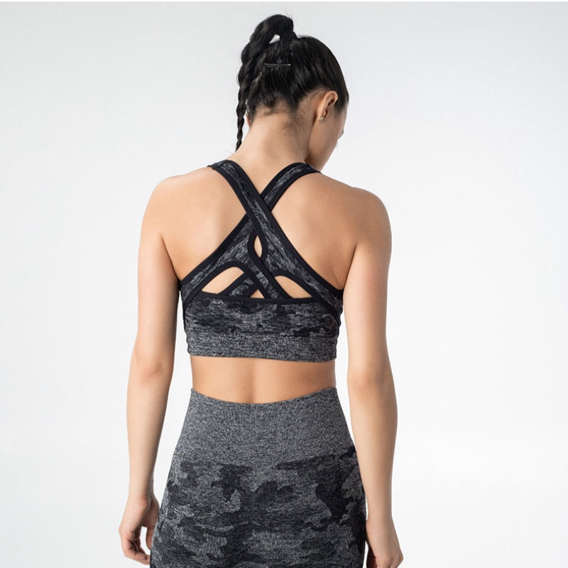 REACT Seamless CAMO Sports Crop - Black