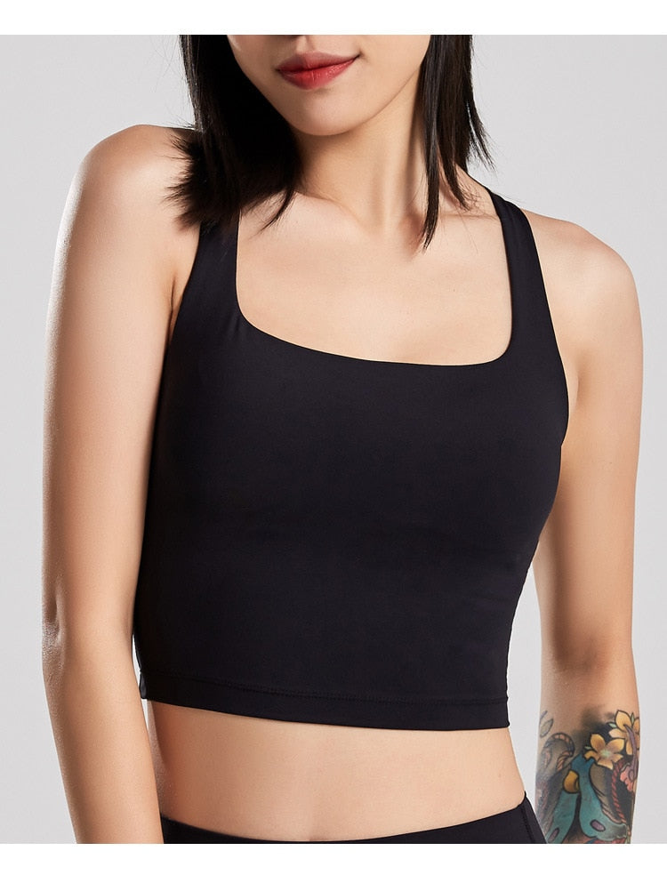 React LUXE Sports Crop - Black