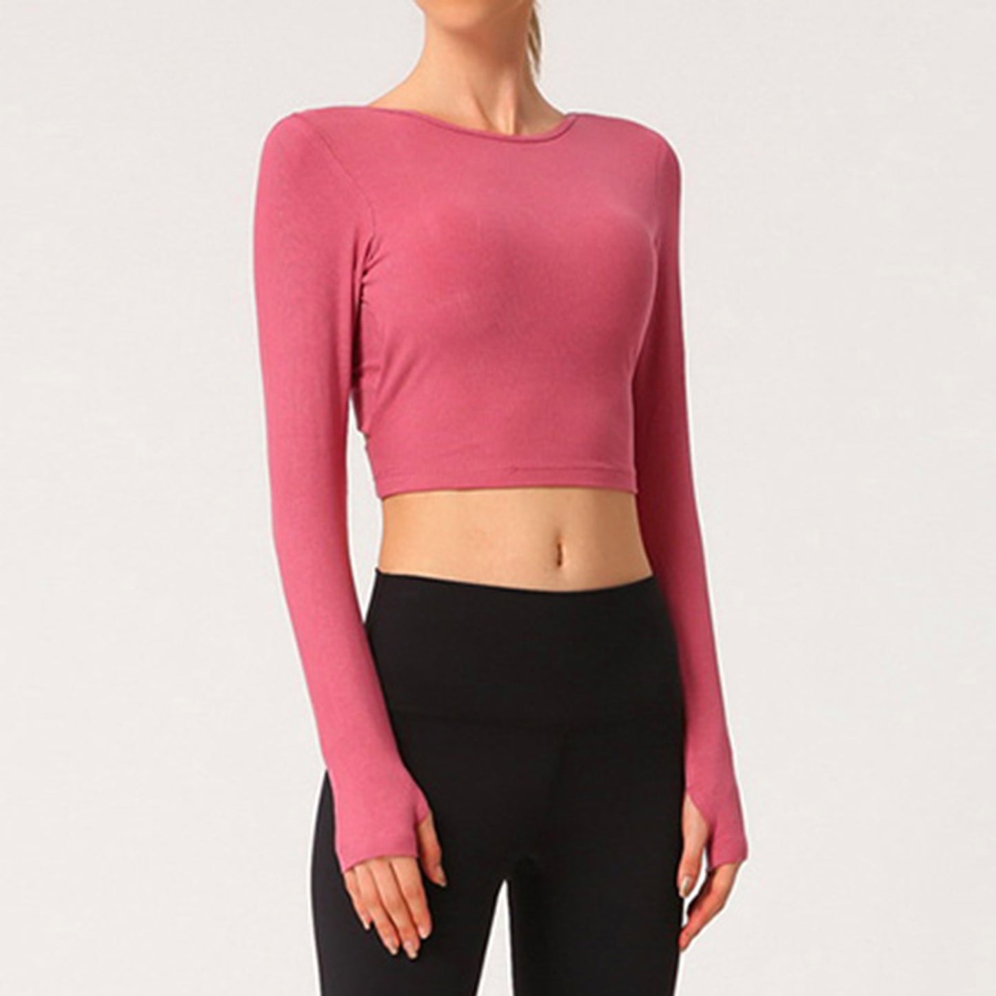 REACT LUXE Criss Cross Sports Crop - Pink