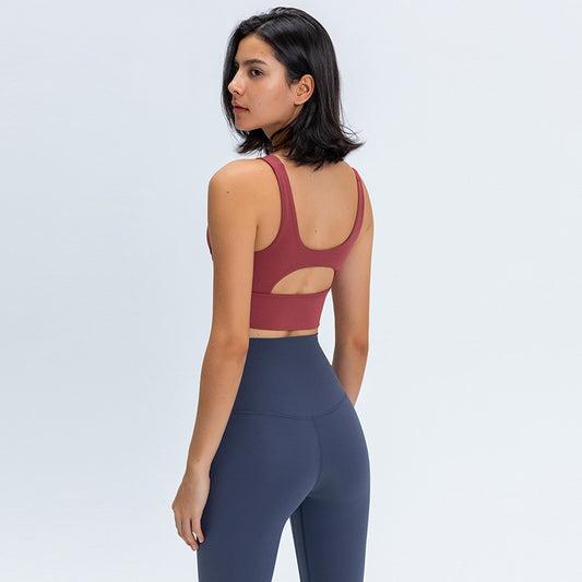 React Premium Seamless Sports Crop - Cinnamon