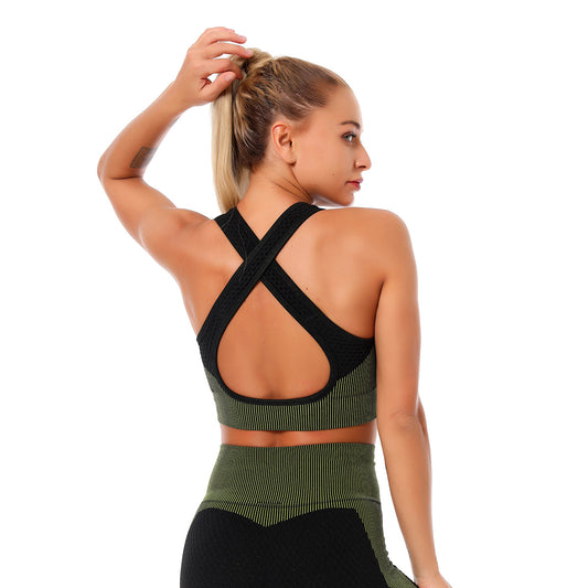 React MOMENTUM Sports Crop - Black/Lime Green