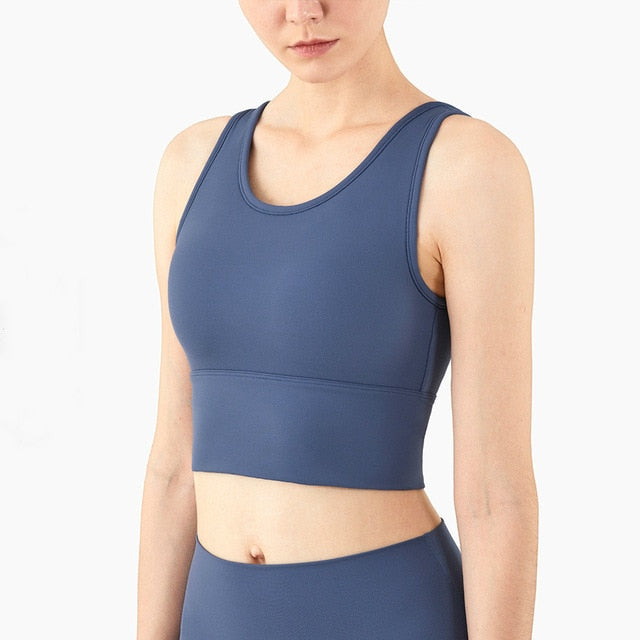 React LIVE LUXE Sports Crop - Dark Blue