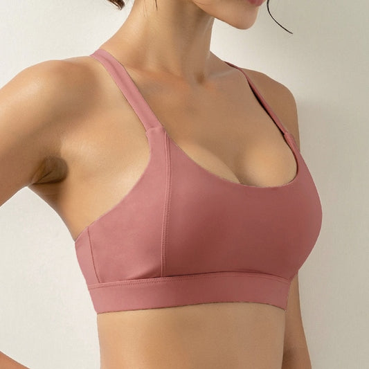 React LUXE Seamless Sports Crop - Cinnamon